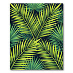 Vibrant Lime Green Palm Frond Jungle Rug
