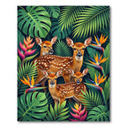 Lush Fawn and Tropical Foliage Rug