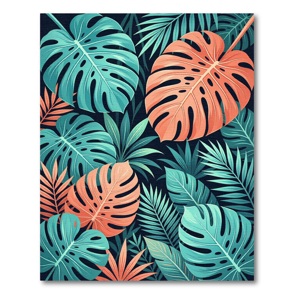 Vibrant Tropical Monstera Leaf Botanical Rug
