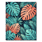 Vibrant Tropical Monstera Leaf Botanical Rug