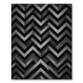 Monochrome Geometric Chevron Interlocking Abstract Slate Rug