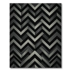 Monochrome Geometric Chevron Interlocking Abstract Slate Rug