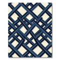 Modern Navy Geometric Interlocking Lattice Rug