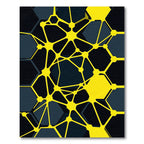 Bold Yellow Abstract Geometric Hexagon Rug