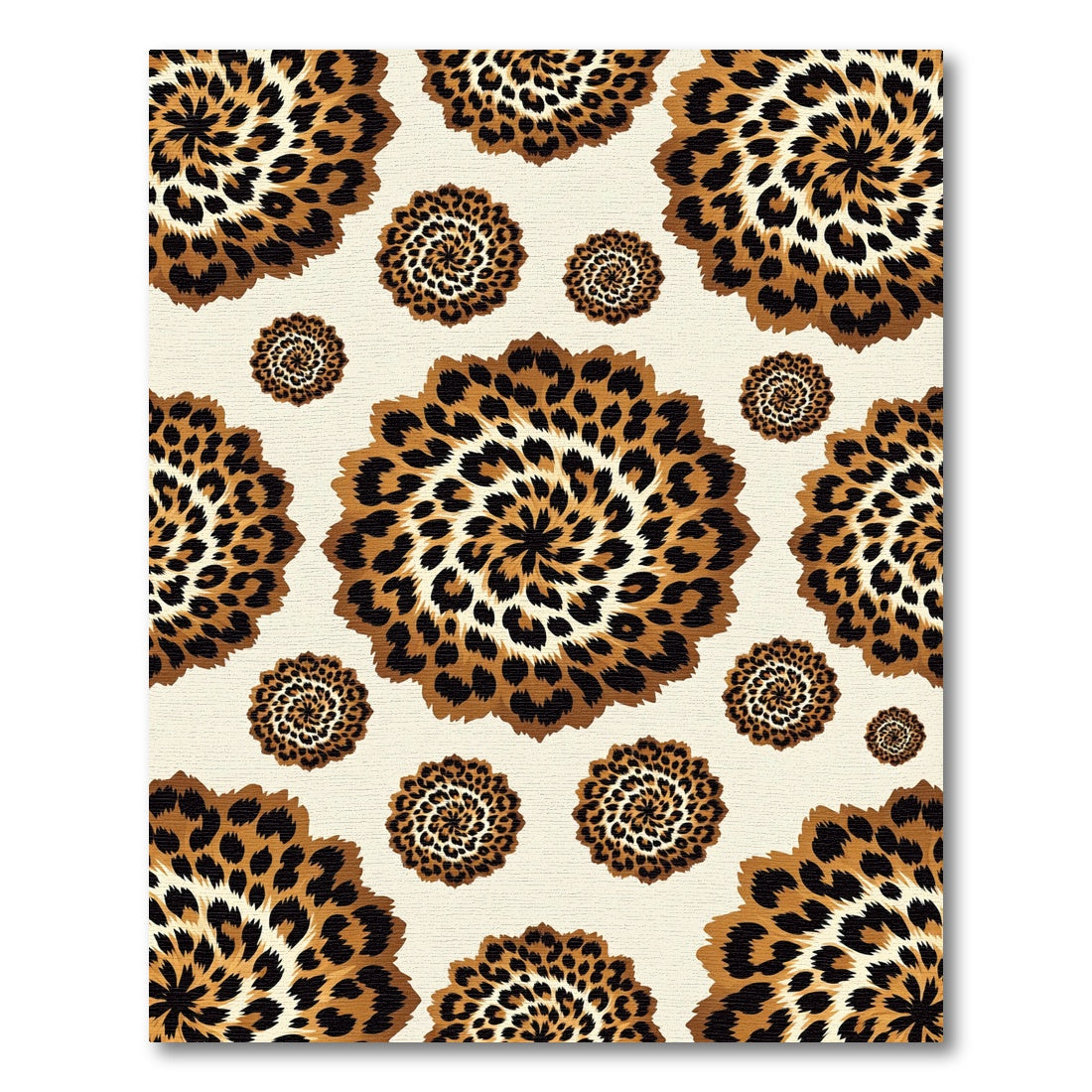 Safari Spotted Brown Floral Medallion Rug