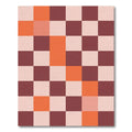 Terracotta Peach Checkerboard Square Rug