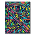 Vibrant Isometric City Traffic Interchange Rug