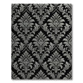 Classic Gray Black Damask Flourish Rug