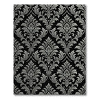 Classic Gray Black Damask Flourish Rug