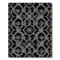 Black White Lotus Pomegranate Lattice Rug