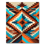 Vibrant Southwestern Geometric Diamond Staircase Rug