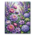 Vibrant Lilac Peony Garden Blossom Rug