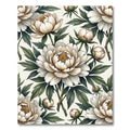 Elegant Cream Peony Botanical Garden Rug