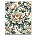 Elegant Cream Peony Botanical Garden Rug