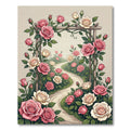 Romantic Pink and Cream Rose Arch Rug