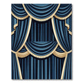 Regal Navy Tassel Theater Drape Rug