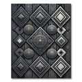 Dark Gray Geometric Diamond Medallion Rug