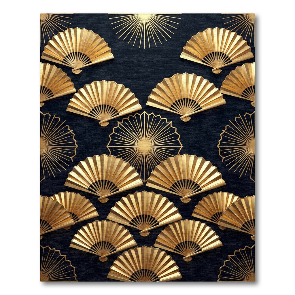 Golden Sunburst Fan Arrangement Rug