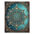 Ornate Teal Floral Medallion Scroll Rug
