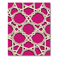 Bold Magenta Geometric Interlocking Octagon Rug