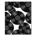 Monochromatic Retro Vinyl Record Collage Rug