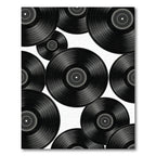 Monochromatic Retro Vinyl Record Collage Rug