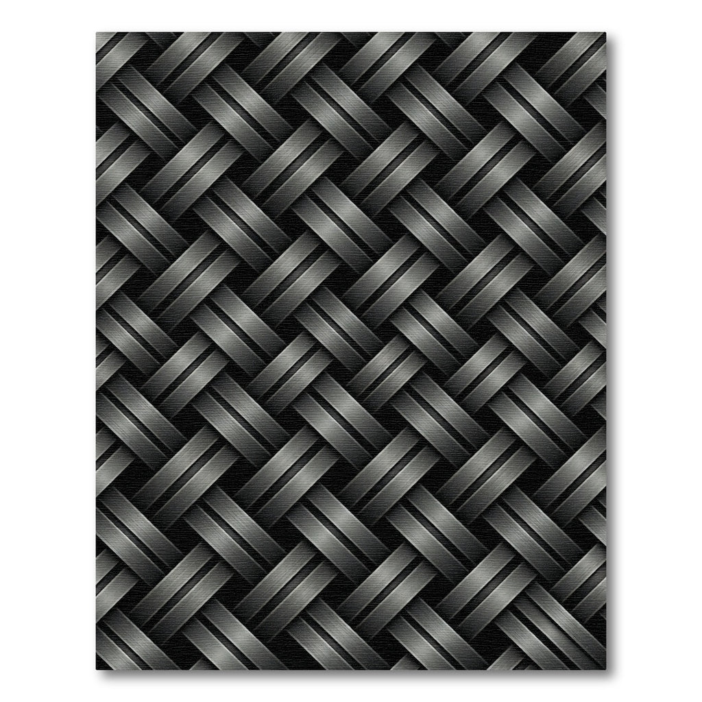 Metallic Silver Interwoven Woven Basketweave Rug
