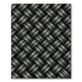 Metallic Silver Interwoven Woven Basketweave Rug