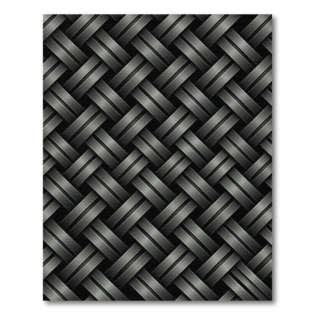 Metallic Silver Interwoven Woven Basketweave Rug