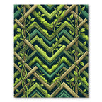 Mossy Green Geometric Trellis Vine Rug