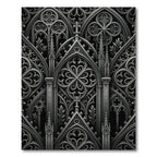 Gothic Architectural Charcoal Lace Rug