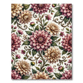 Elegant Mauve and Cream Floral Vine Rug