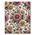 Elegant Mauve and Cream Floral Vine Rug