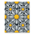 Yellow and Gray Daisy Flower Bloom Rug