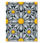 Yellow and Gray Daisy Flower Bloom Rug