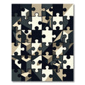 Monochrome Geometric Puzzle Grid Abstract Rug