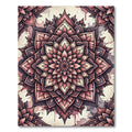 Dusty Rose Floral Mandala Medallion Rug