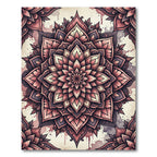 Dusty Rose Floral Mandala Medallion Rug
