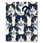 Monochrome Black and White Cat Portrait Rug