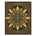Radiant Golden Sunburst Celestial Geometry Rug