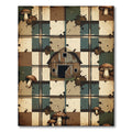 Rustic Plaid Farmhouse Mushroom Woodland Rug