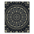Mystic Celestial Black Gold Sun Medallion Rug