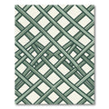 Sage Green Layered Lattice Grid Rug