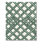 Sage Green Layered Lattice Grid Rug