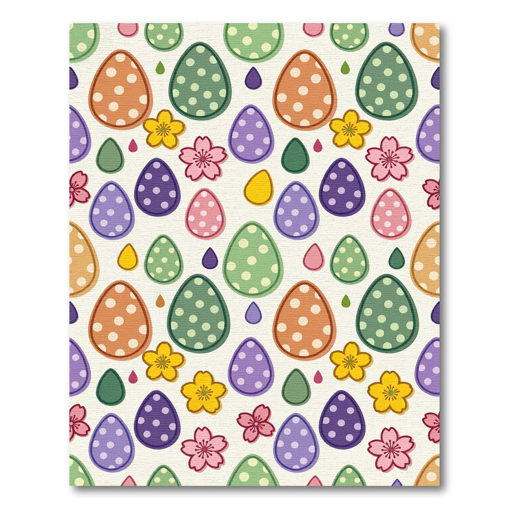 Whimsical Pastel Easter Egg Floral Field Rug