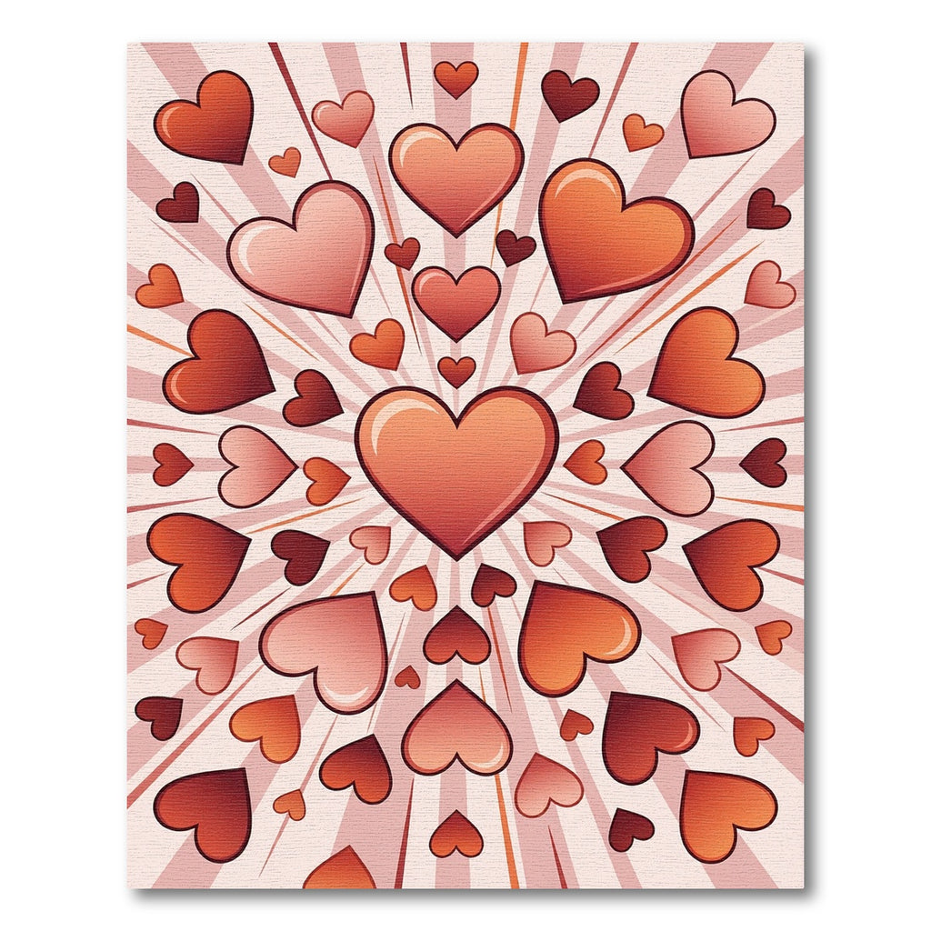 Vibrant Red Heart Burst Radiance Rug
