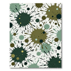 Earthy Sage Forest Green Ink Splatter Rug