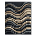 Modern Beige and Charcoal Wavy Stripe Rug