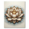 Golden Lotus Flower Water Ripples Rug