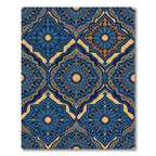 Royal Blue Damask Gold Mandala Rug